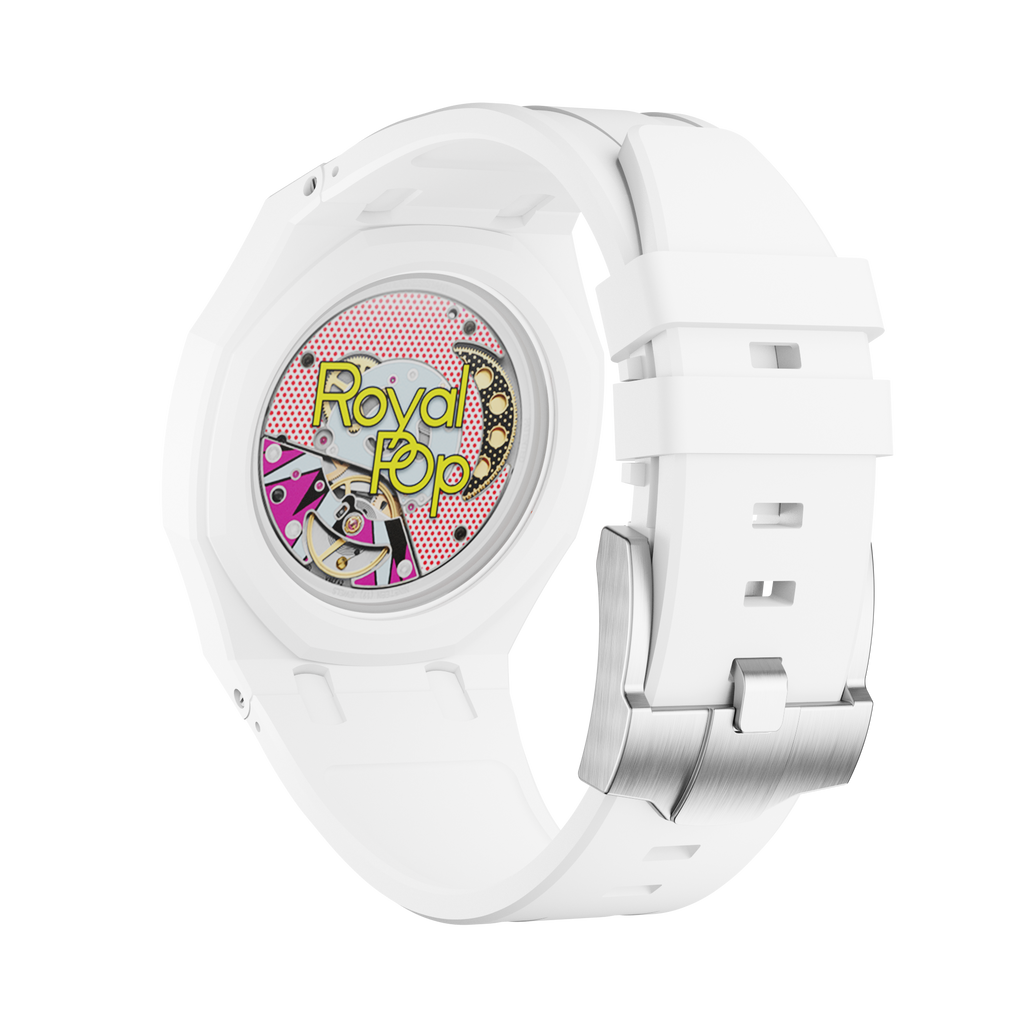 Strapmont AP x Swatch Royal Pop Bioceramic Rubber Watch Strap White