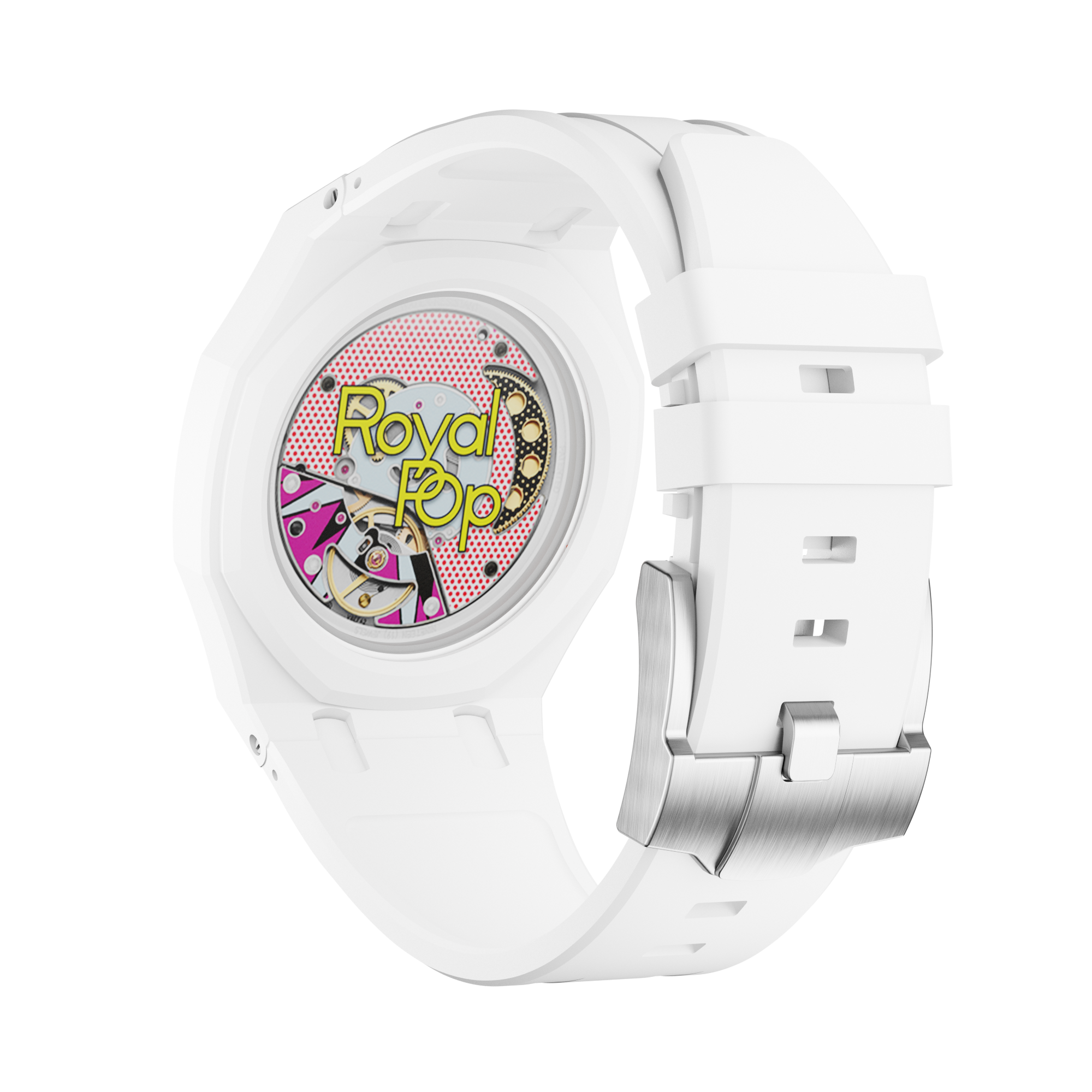 Strapmont AP x Swatch Royal Pop Bioceramic Rubber Watch Strap White