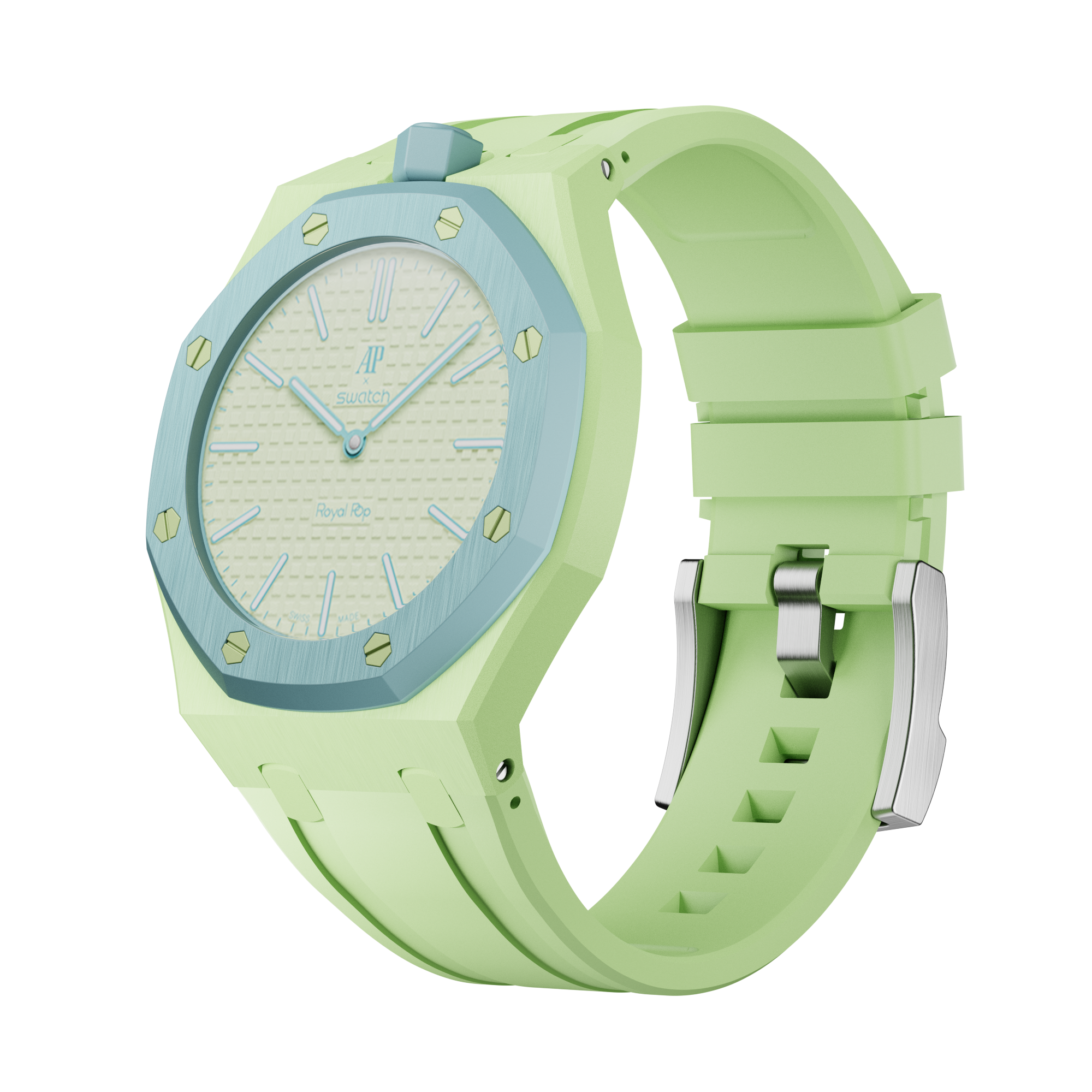 Strapmont Bioceramic Rubber Strap Case for AP x Swatch Royal Pop