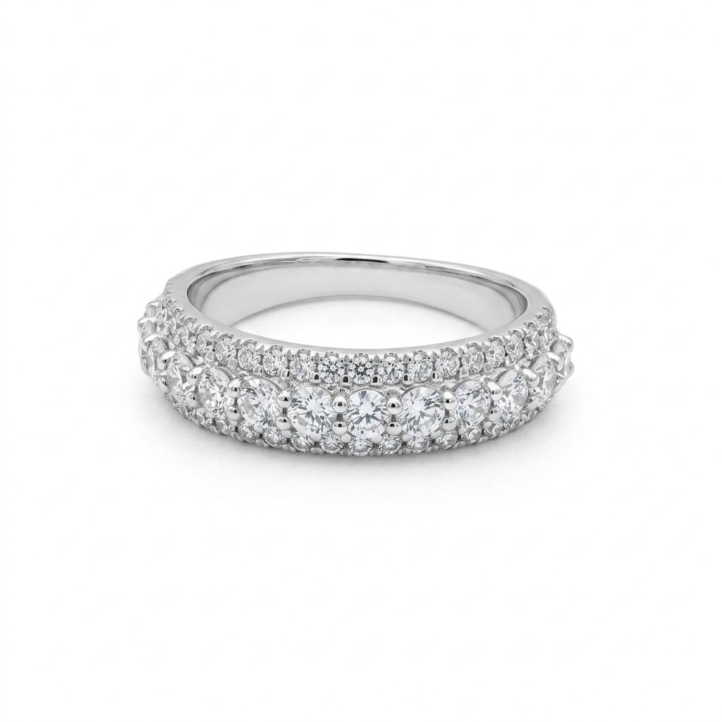 Raised Pointer Eternity Half Band Ring