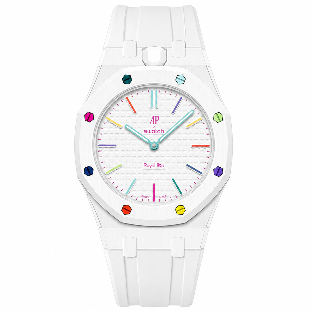 Strapmont AP x Swatch Royal Pop Bioceramic Rubber Watch Strap White