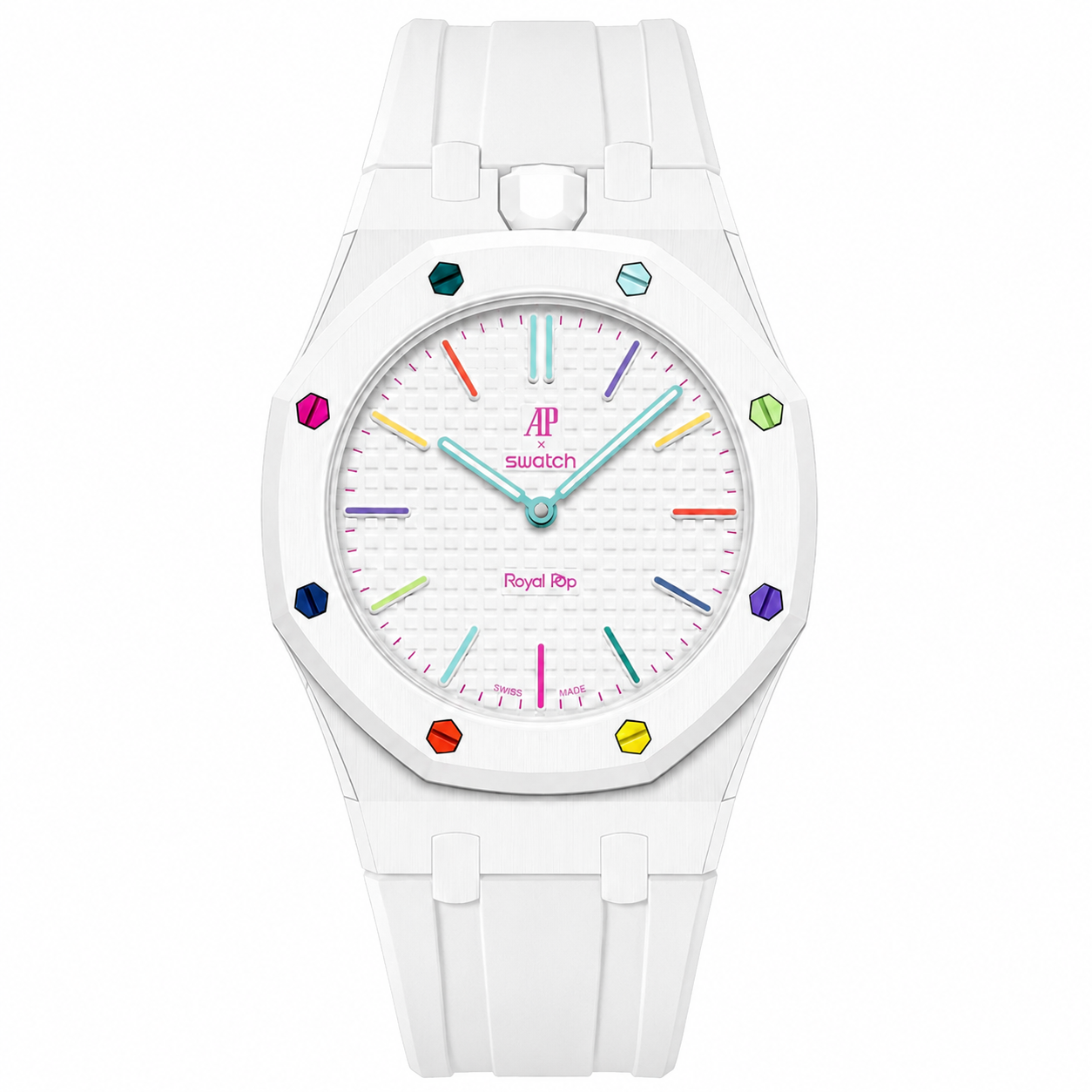 Strapmont AP x Swatch Royal Pop Bioceramic Rubber Watch Strap White